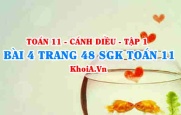 Bài 4 trang 48 SGK Toán 11 tập 1 Cánh Diều